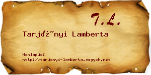 Tarjányi Lamberta névjegykártya